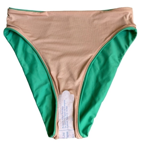 NWOT J. Crew High-rise Bikini Bottom Green Style BF178 Minimalist Sz S - Picture 9 of 16